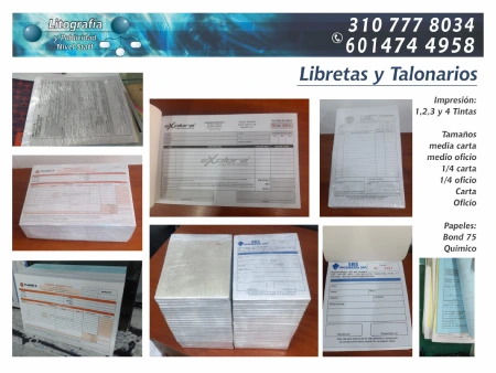 Facturas en papel | Talonarios | Factureras | Libretas