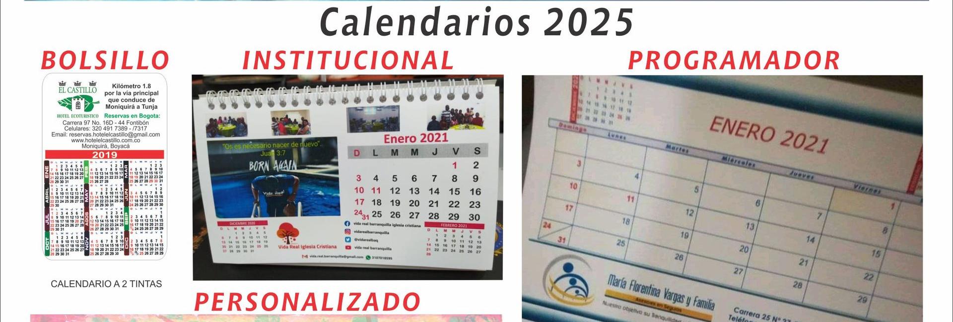 Impresión Paq x 100 Calendarios de escritorio personalizados